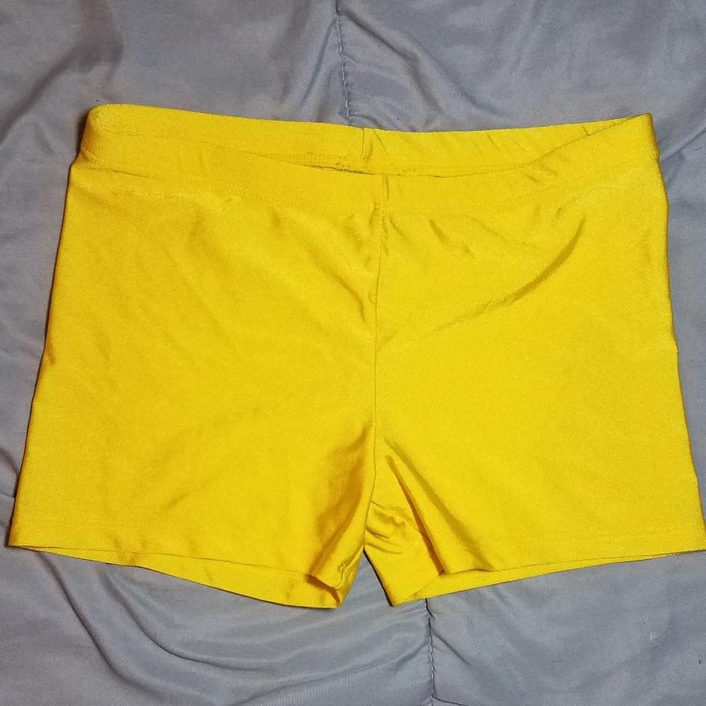 Yellow spandex shorts dancewear